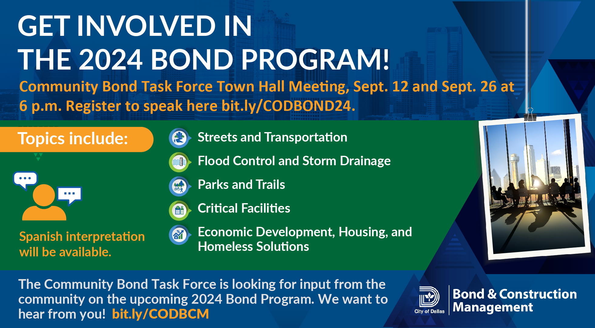 ️ Learn about the 2024 Bond... - City of Dallas - City Hall