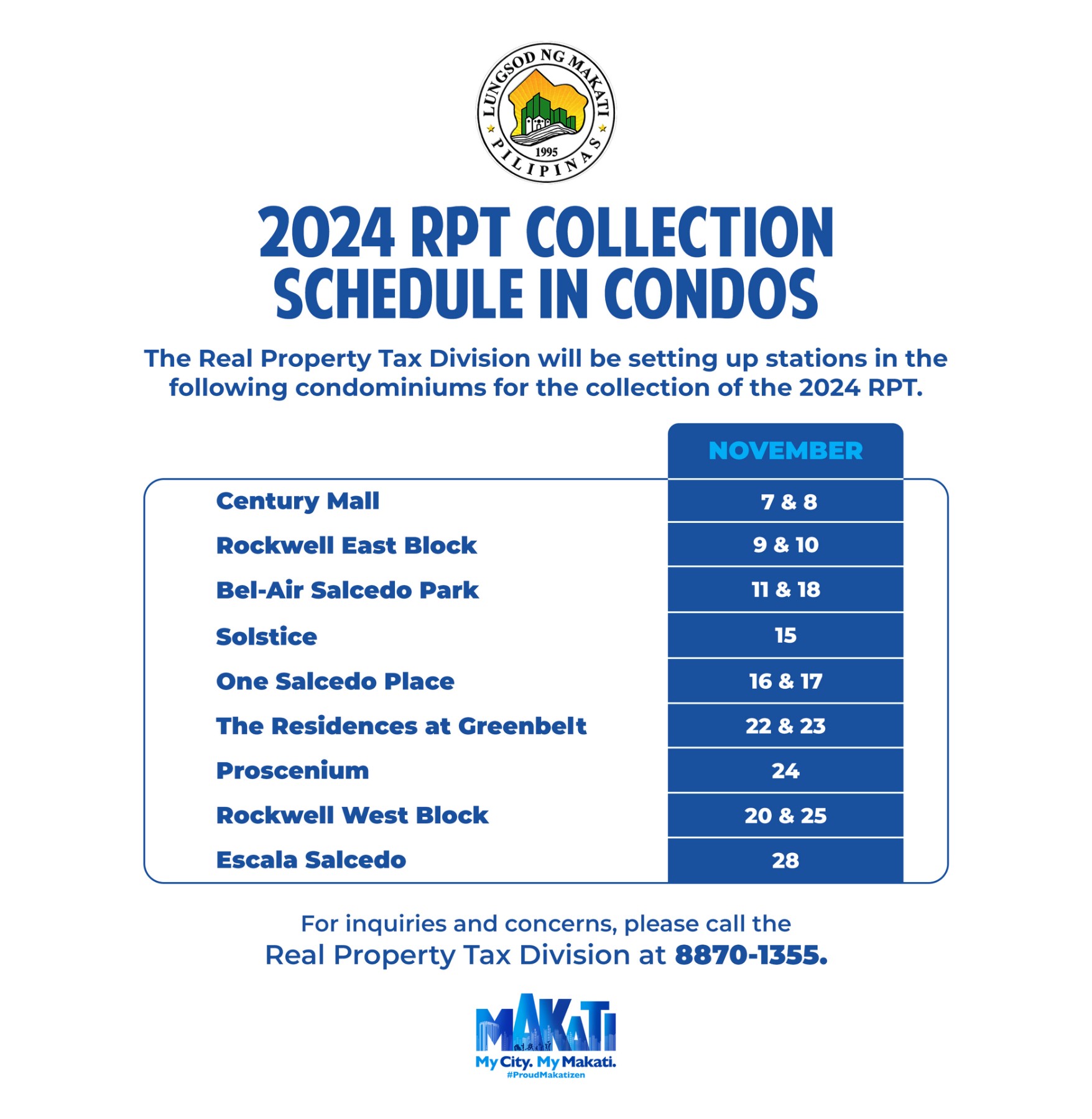 My Makati - The Real Property Tax Division will be setting... | Facebook
