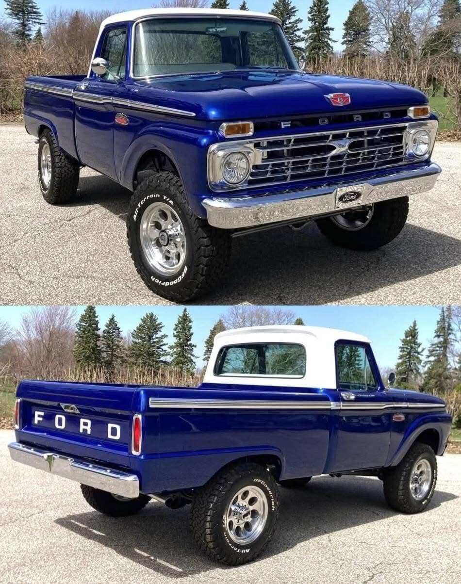 1966 Ford F-100 Custom Cab 4×4 4-Speed ဘက် t .. Чон