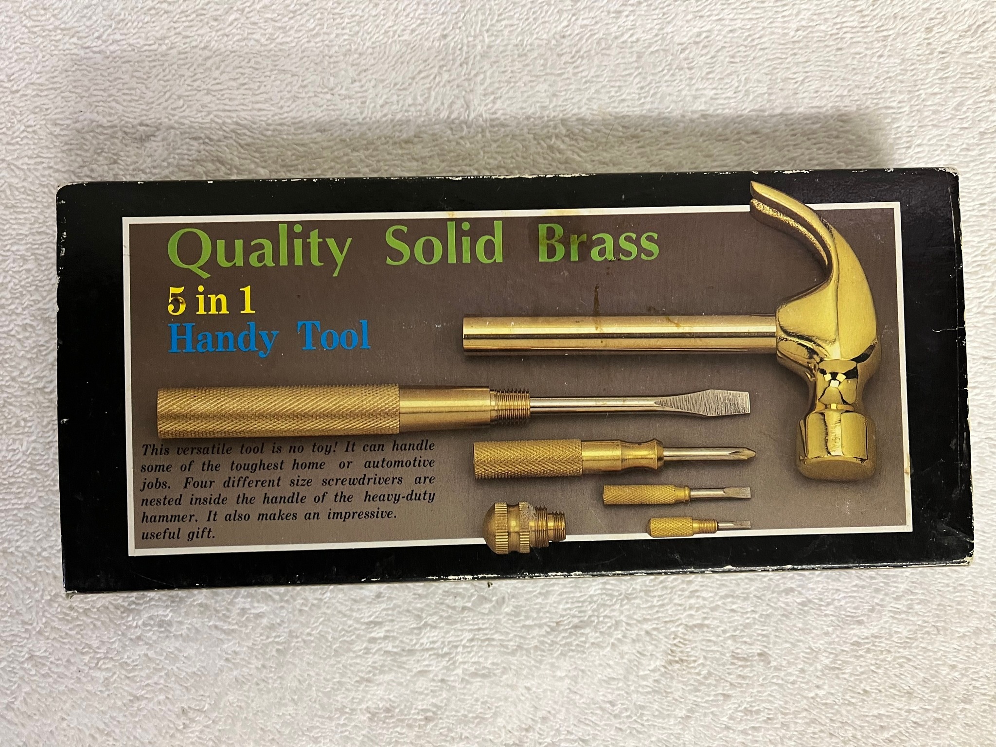 Solid Brass 5 in 1 Handy Multi Tool Paper Weight - Hand Tools 