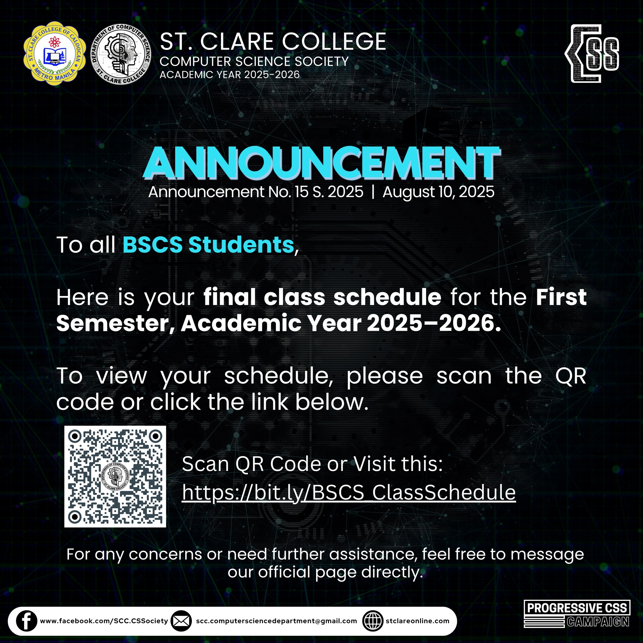 𝐒𝐂𝐂 𝐂𝐒𝐒 𝐀𝐧𝐧𝐨𝐮𝐧𝐜𝐞𝐦𝐞𝐧𝐭 𝐍𝐨. 𝟏𝟓... - SCC Computer Science Society | Facebook