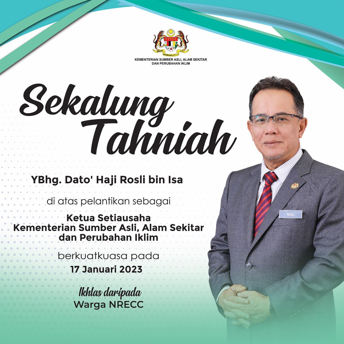 Kementerian - Tahniah kepada YBhg Dato' Haji Rosli bin Isa atas ...