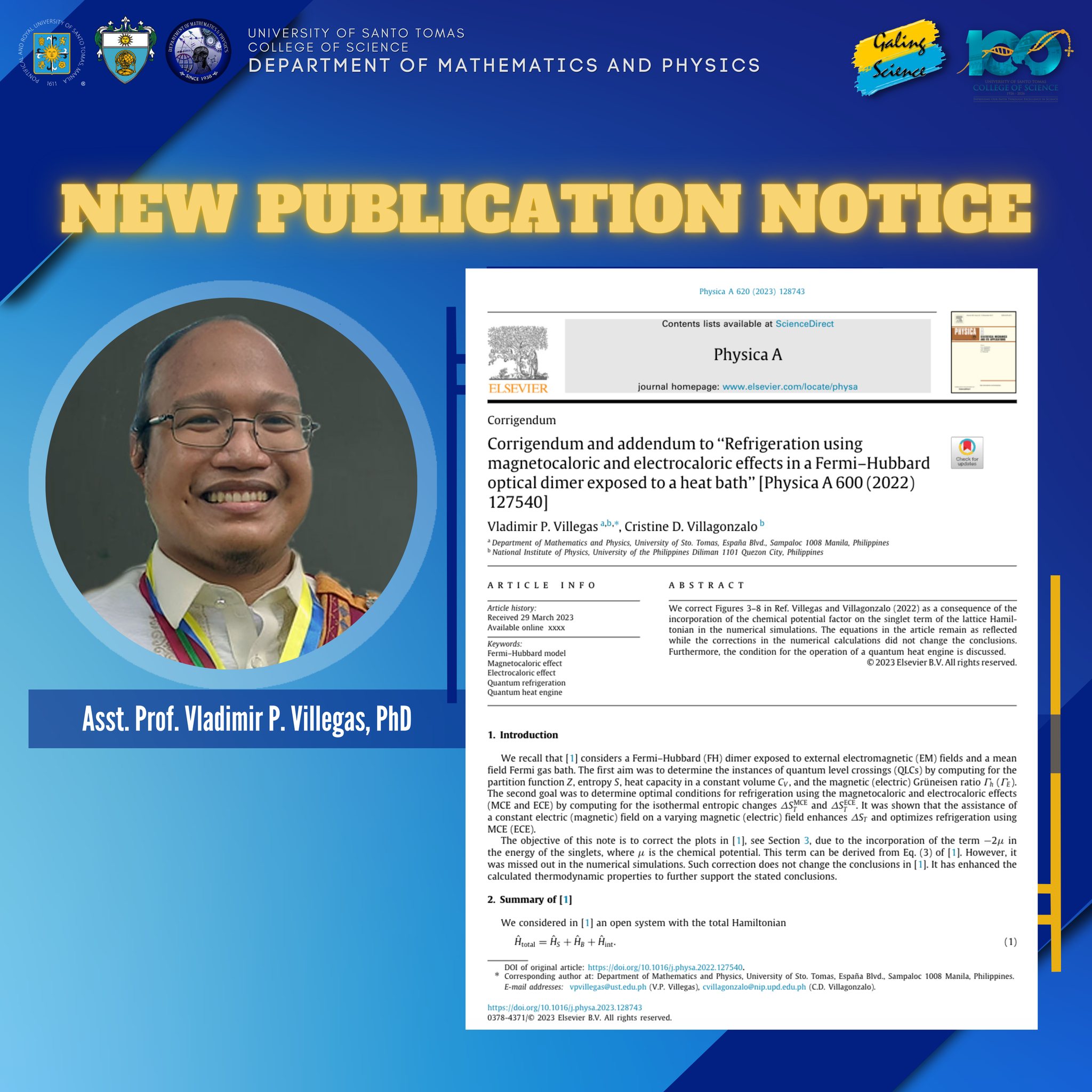 📢 NOTICE OF... - UST Department of Mathematics and Physics | Facebook