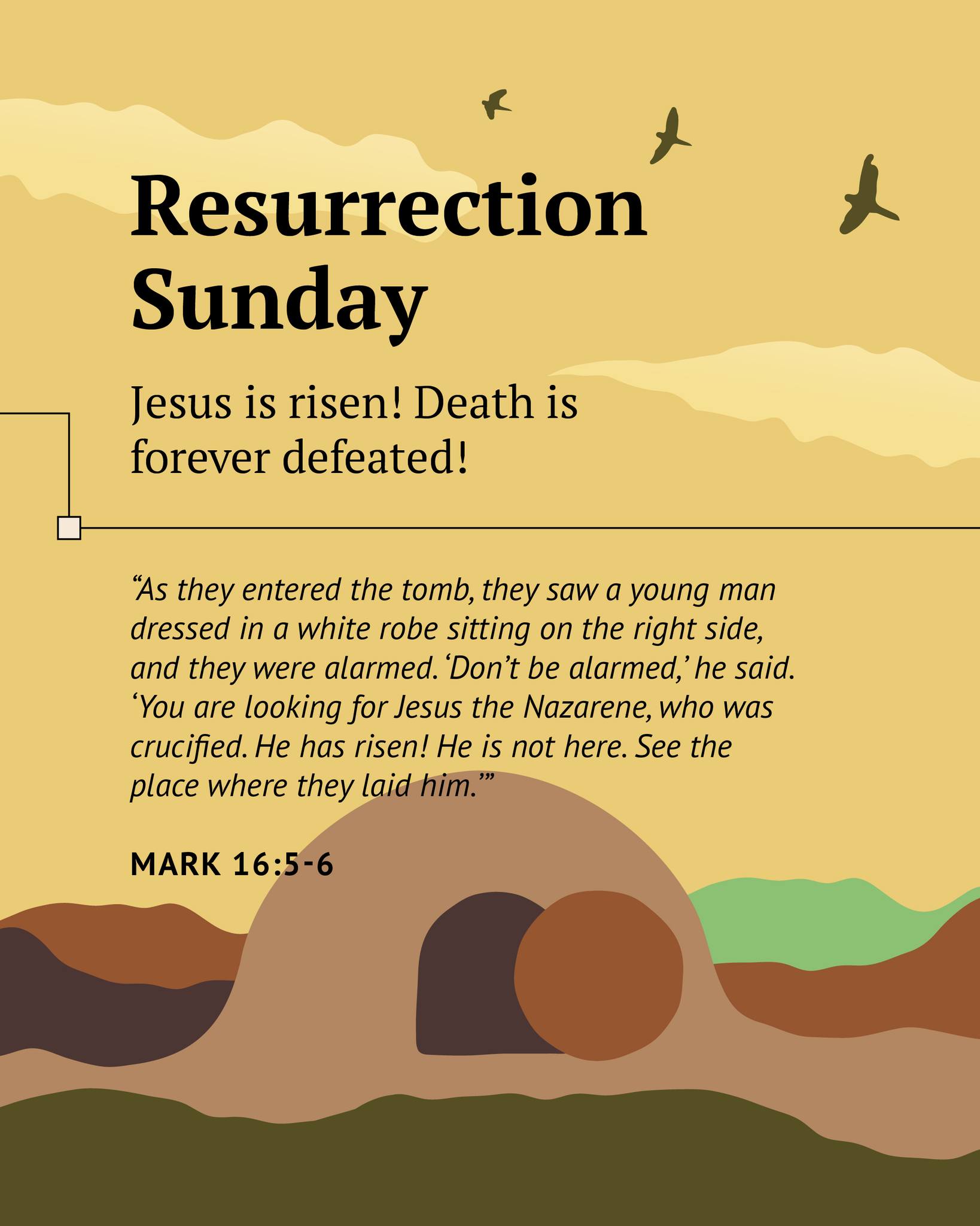 St. - Alleluia! He is risen! Death is defeated, and life has triumphed ...
