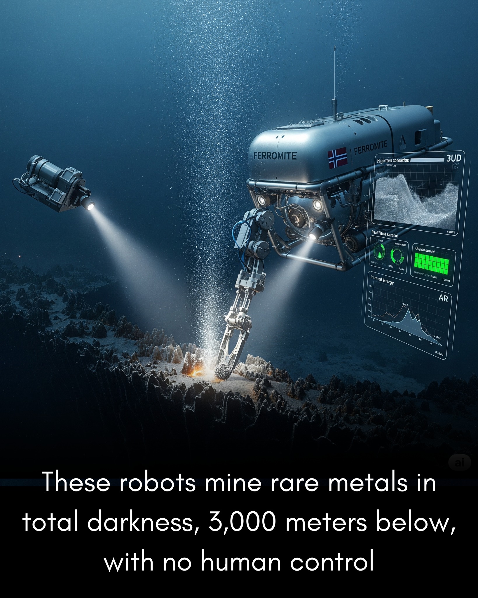 Underwater robot collects biochemical data from seawater