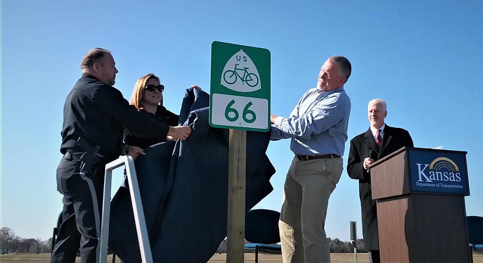 BICYCLE ROUTE SIGN UNVEILED:... - KDOT Southeast Kansas | Facebook