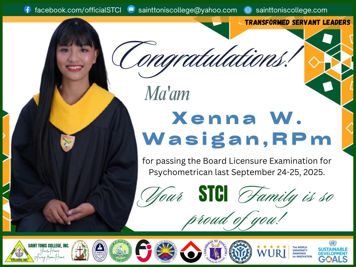 Saint - Congratulations, Ma’am Xenna W. Wasigan, RPm! Your dedication ...