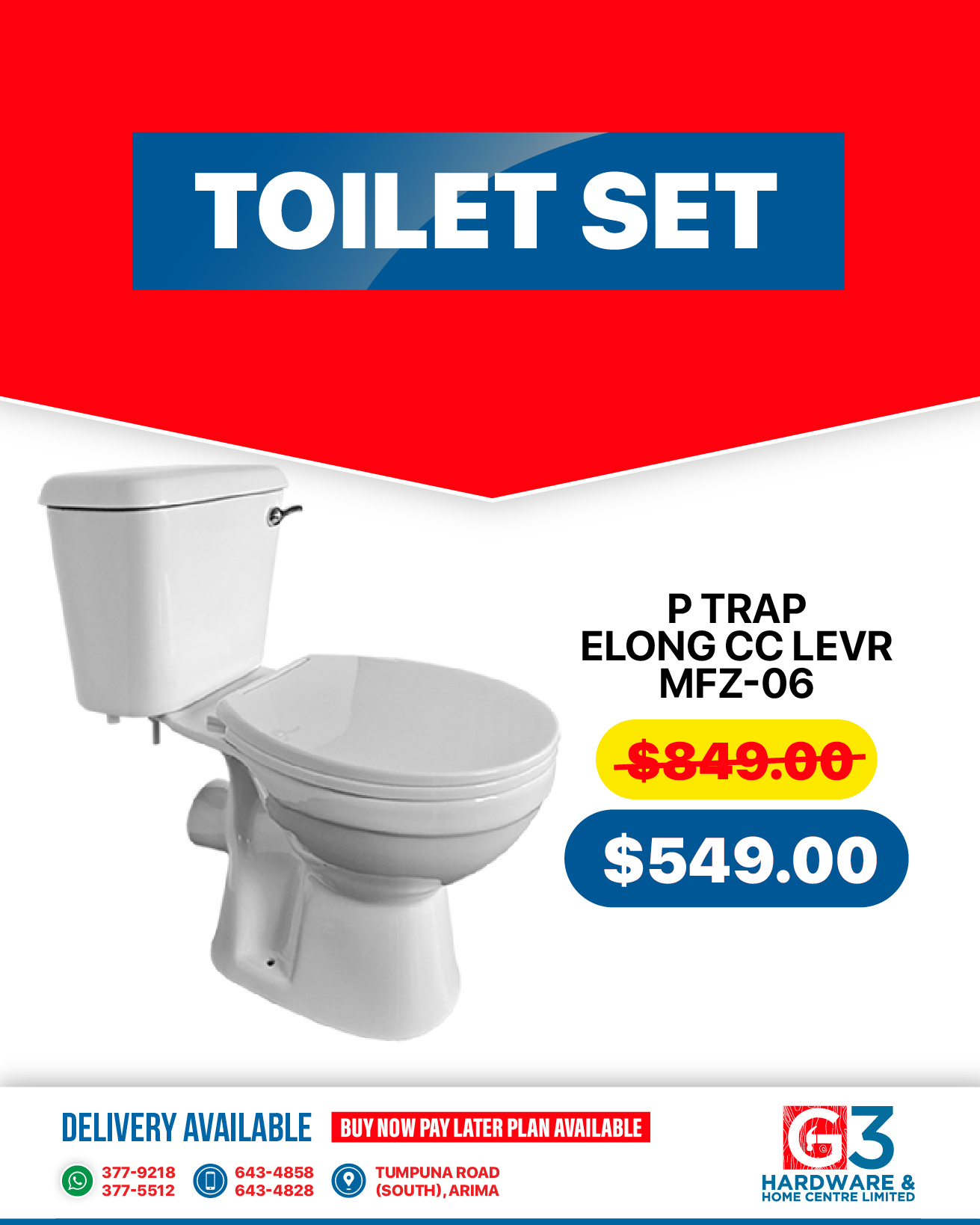 G3 toilet sets for bathroom comfort at unbeatable prices