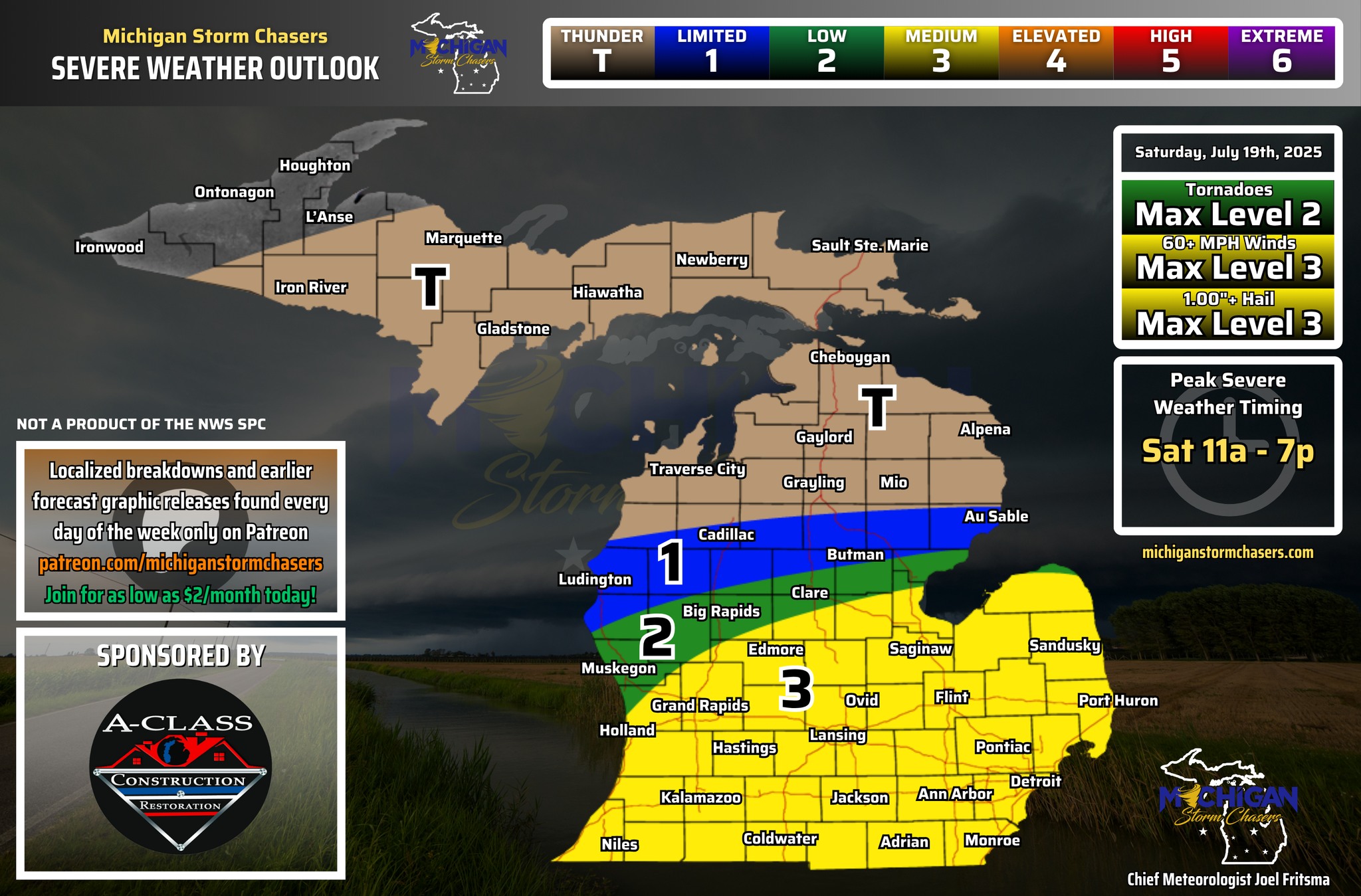 The Storm Prediction Center has most of West Michigan highlighted