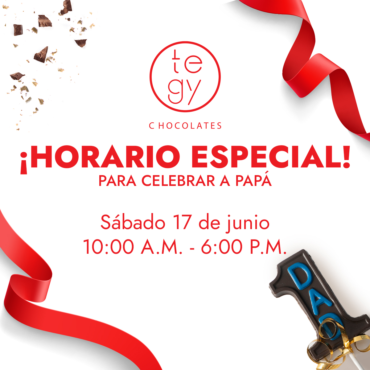Tegy Chocolates - ¡Conoce los horarios especiales que... | Facebook