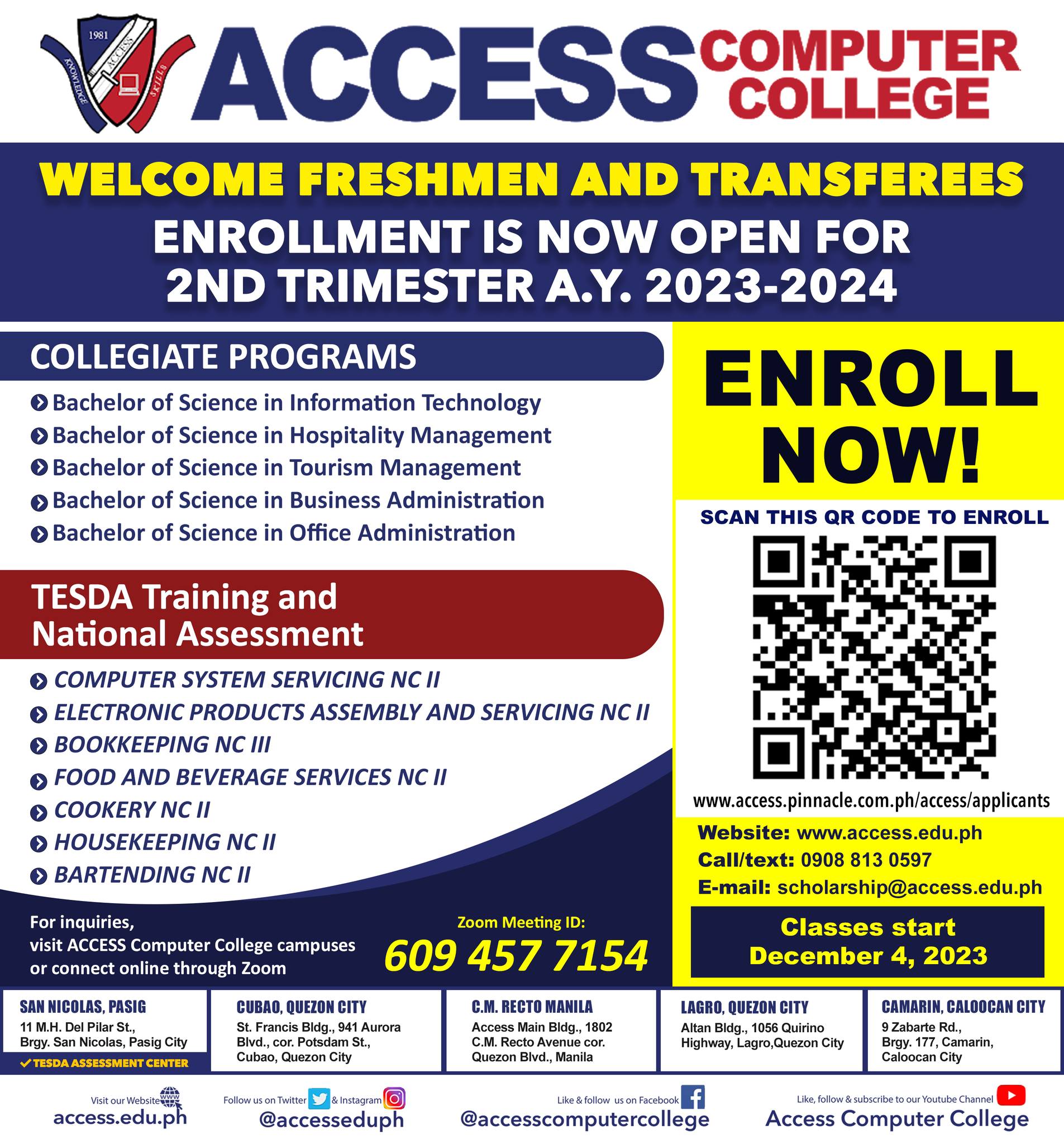 Welcome Freshmen and Transferees... - ACCESS Computer College