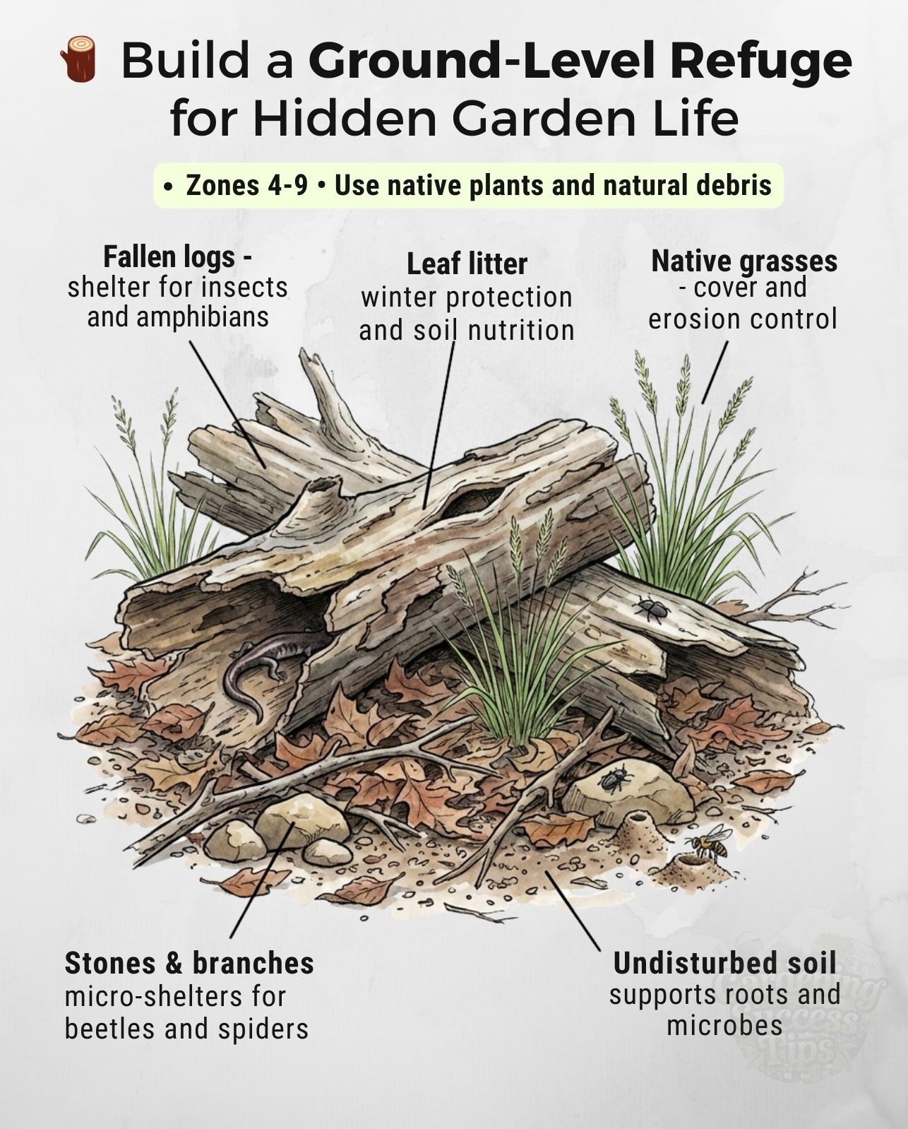Gardening - 🪵 Create a Ground-Level Refuge for Garden Life! Support ...