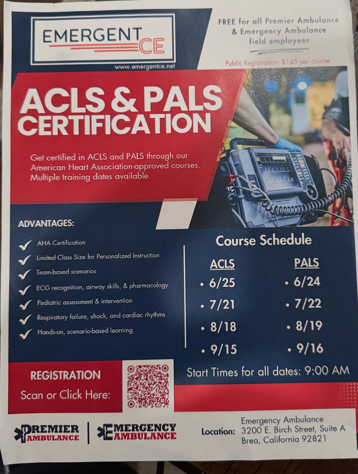 Emergent - 🚨 ACLS & PALS Training in Brea, CA! 🚨 Emergent CE is excited ...