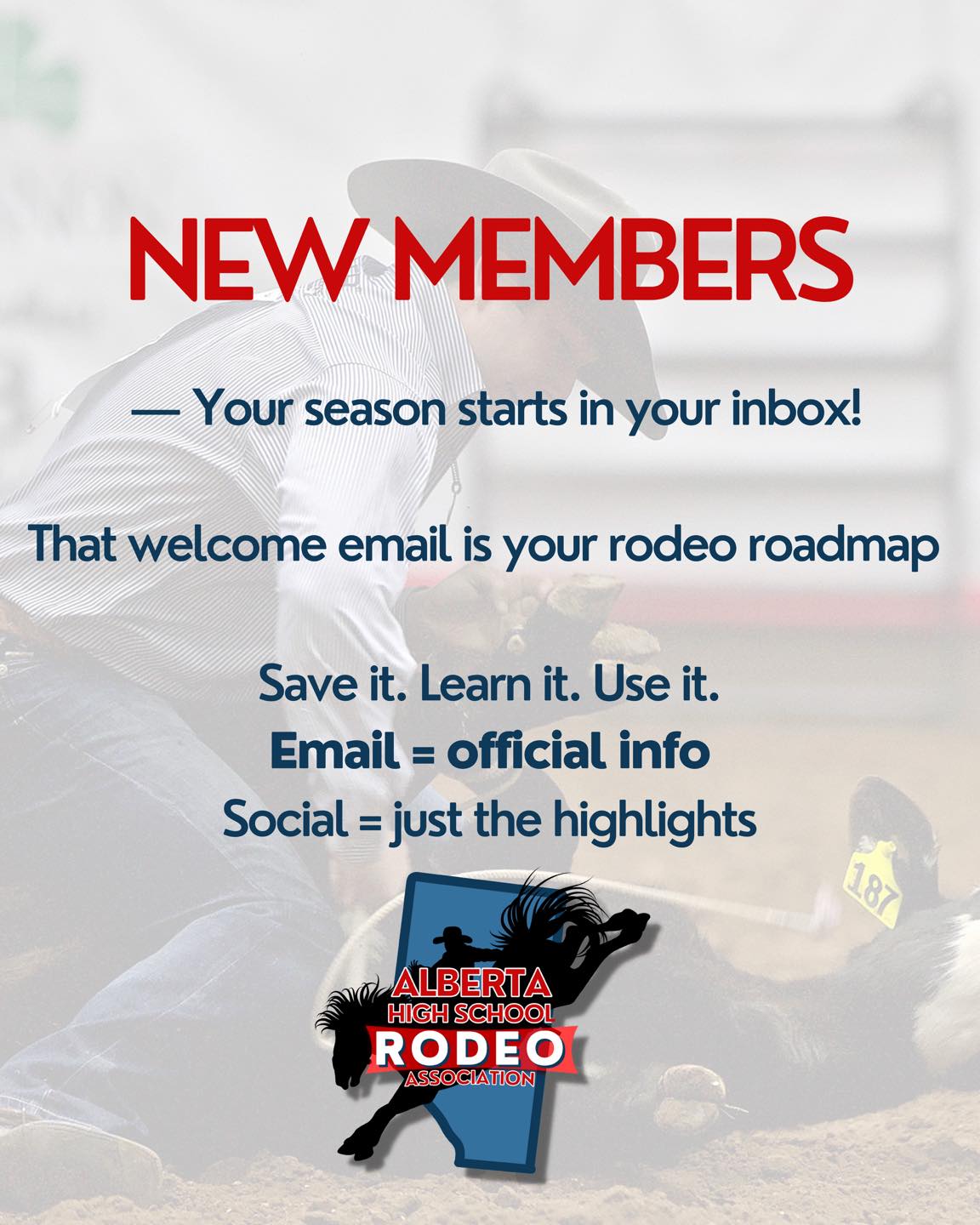 📬 HEY NEW MEMBERS... - Alberta High School Rodeo Association | Facebook
