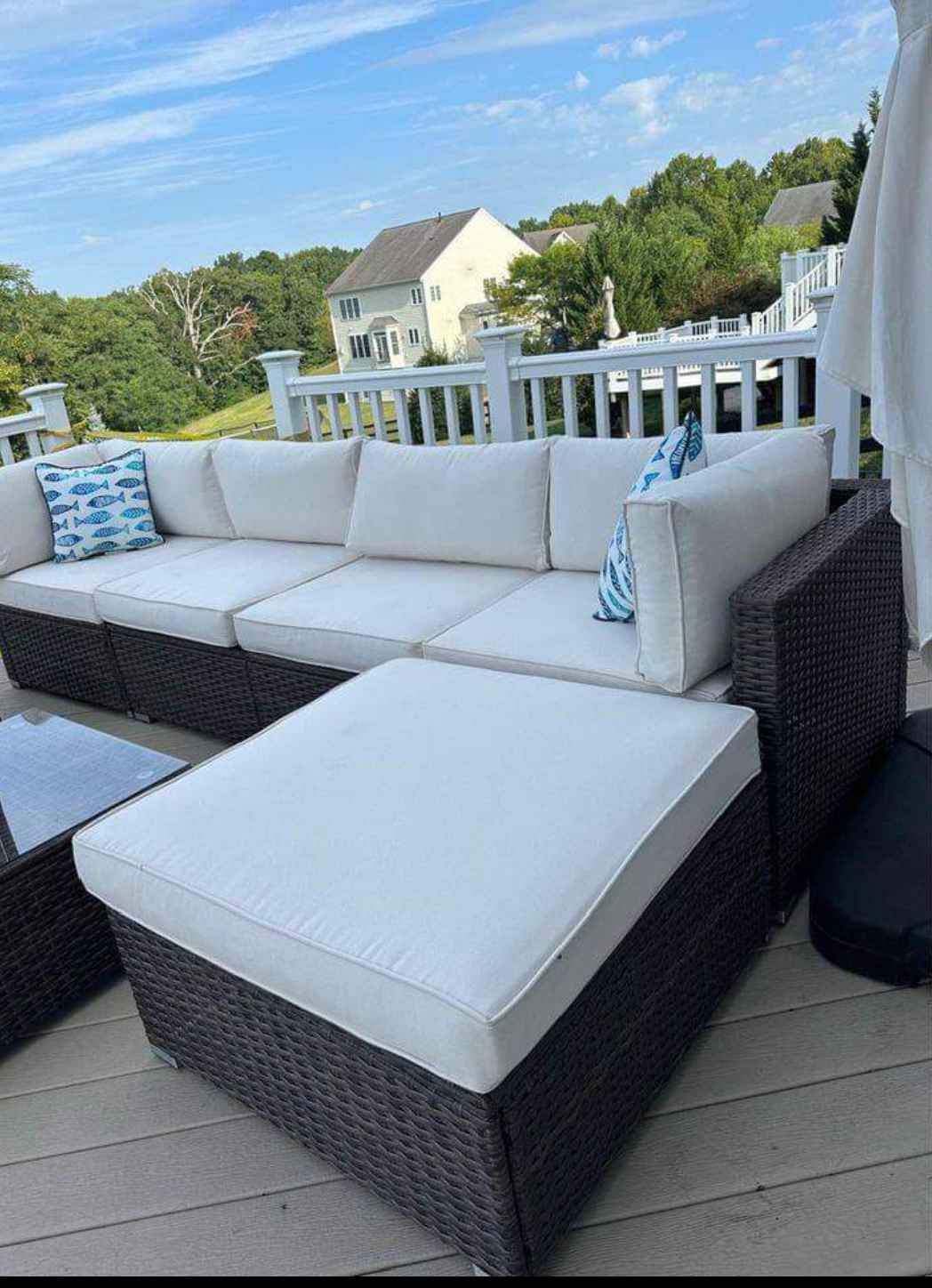 Outdoor Set with an Umbrella and the Lanterns Outdoor Furniture Sets Novato, California