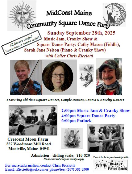 MidCoast Maine Community Music Jam, Cranky Show & Square Dance Party!