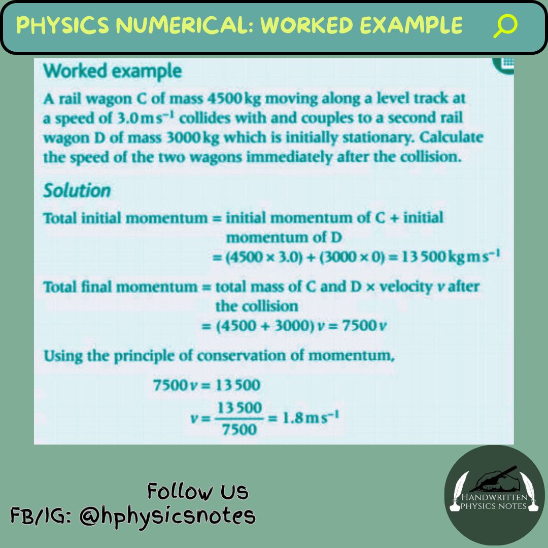 Handwritten - Physics Numerical Problem: Solved Example Follow Us ...