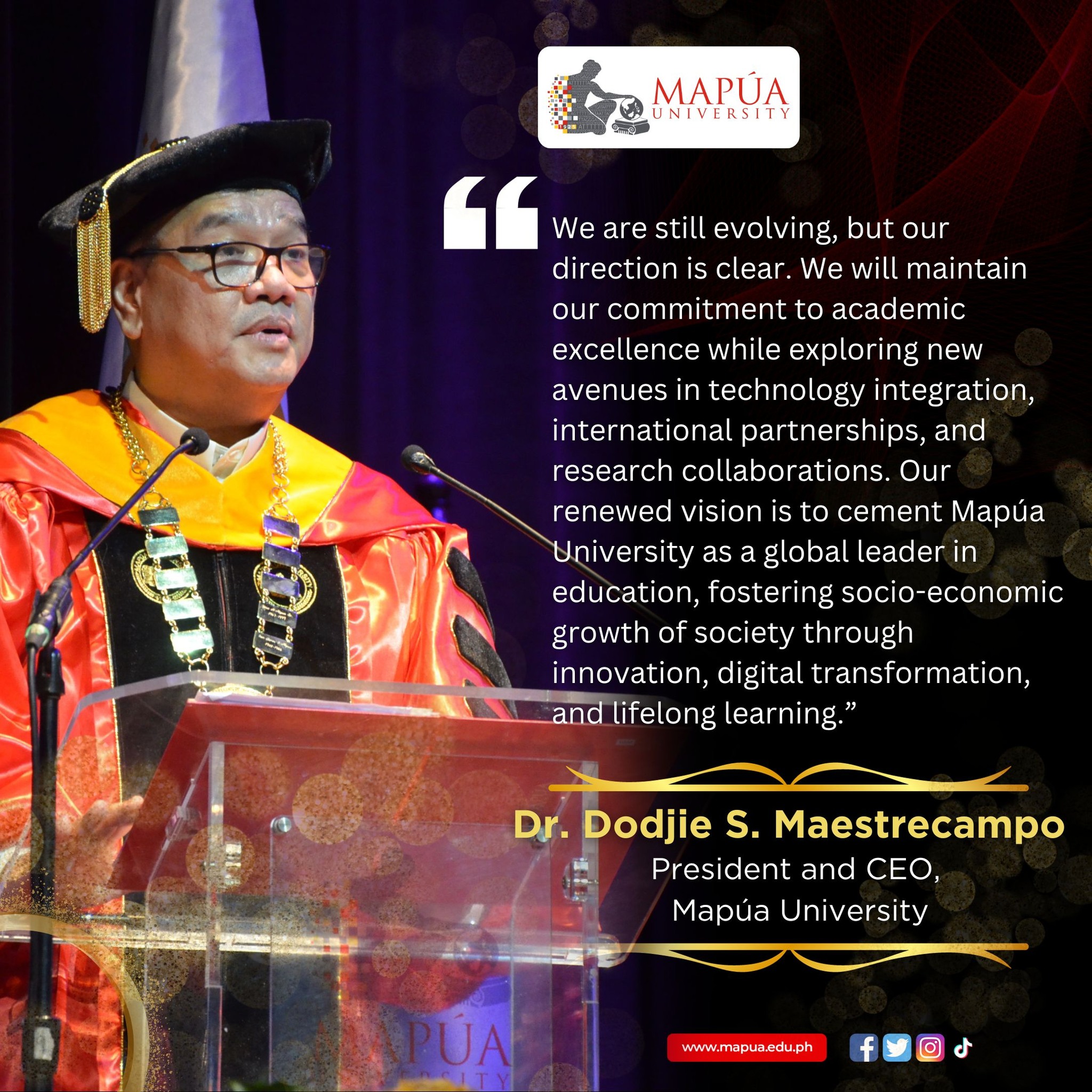 A visionary’s vision 💡🌏 Dr. Dodjie S.... - Mapúa University