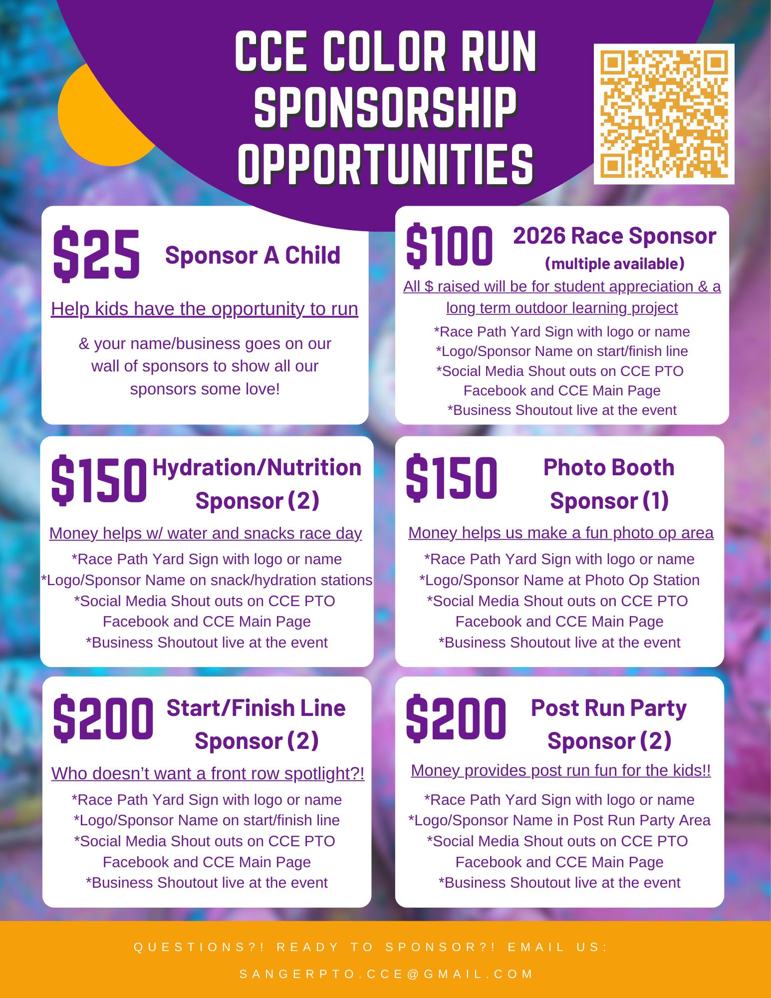 Sanger - 🎉💜 2026 Clear Creek Elementary COLOR RUN — Sponsorships Now ...