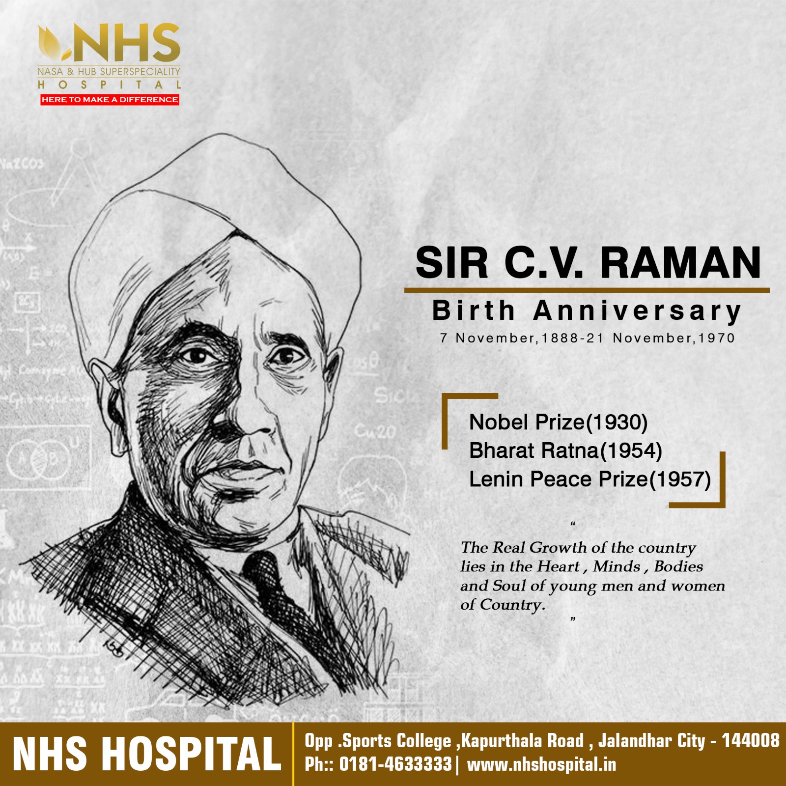 NHS Hospital - Remembering the Visionary Sir C V Raman on...