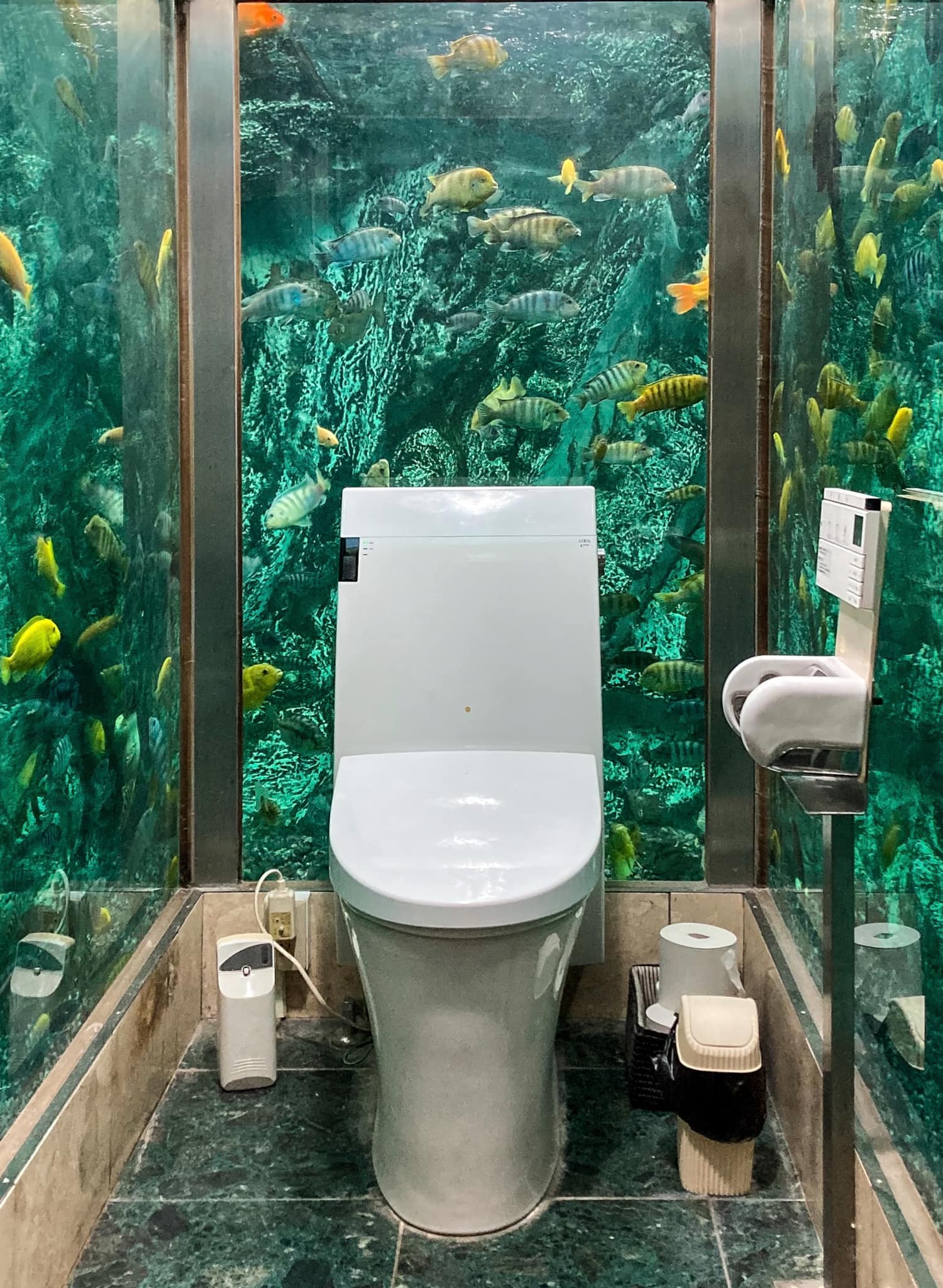 The aquarium toilet. Built during... - Tourism Hyogo Japan