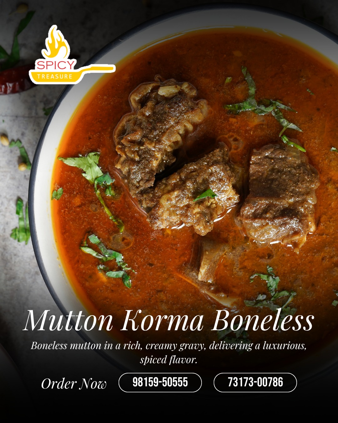 Spicy - Luxury in Every Bite. No Bones Attached. Our Boneless Mutton ...