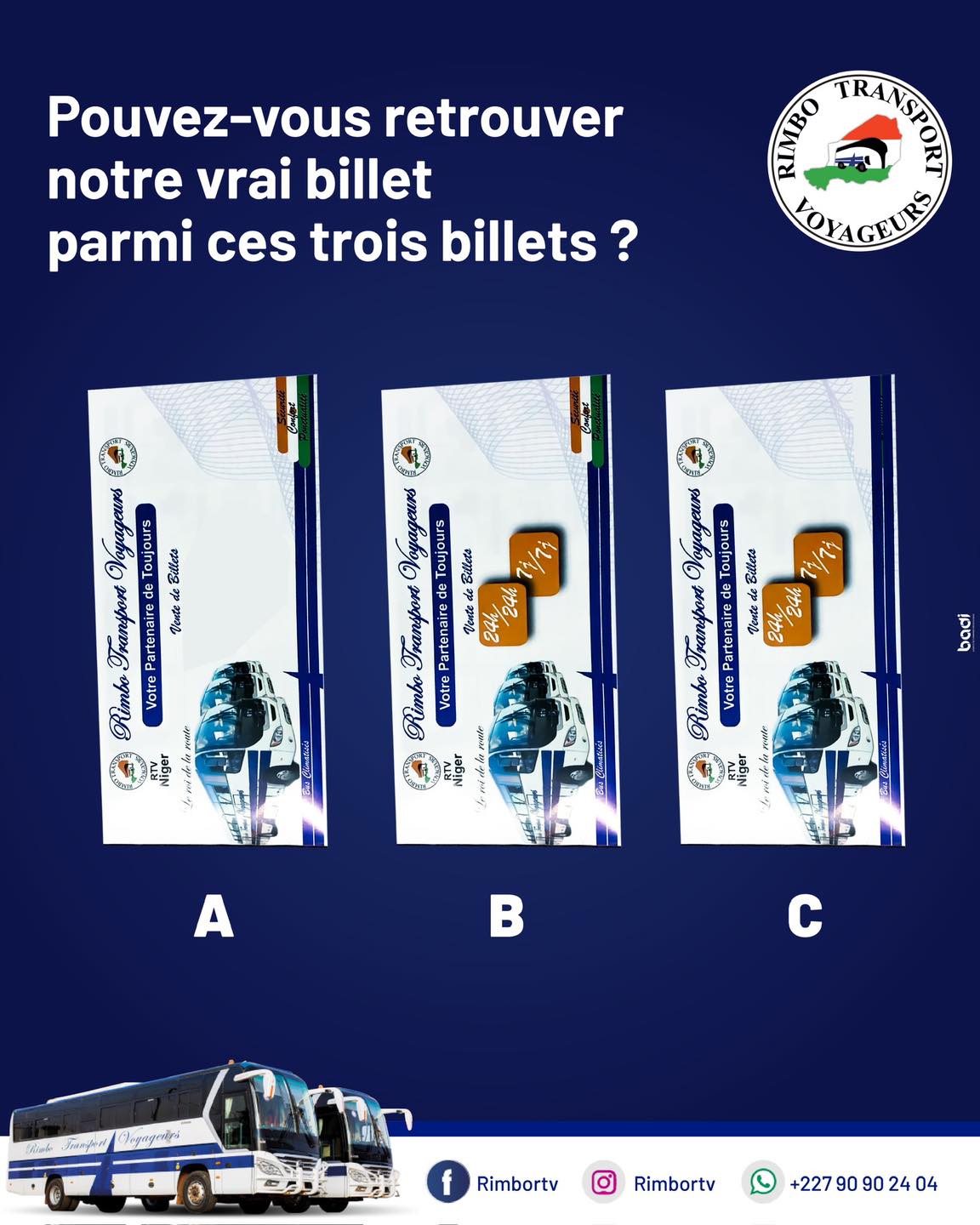 Rimbo - Voyons voir si vous pouvez retrouver facilement notre « BILLET ...
