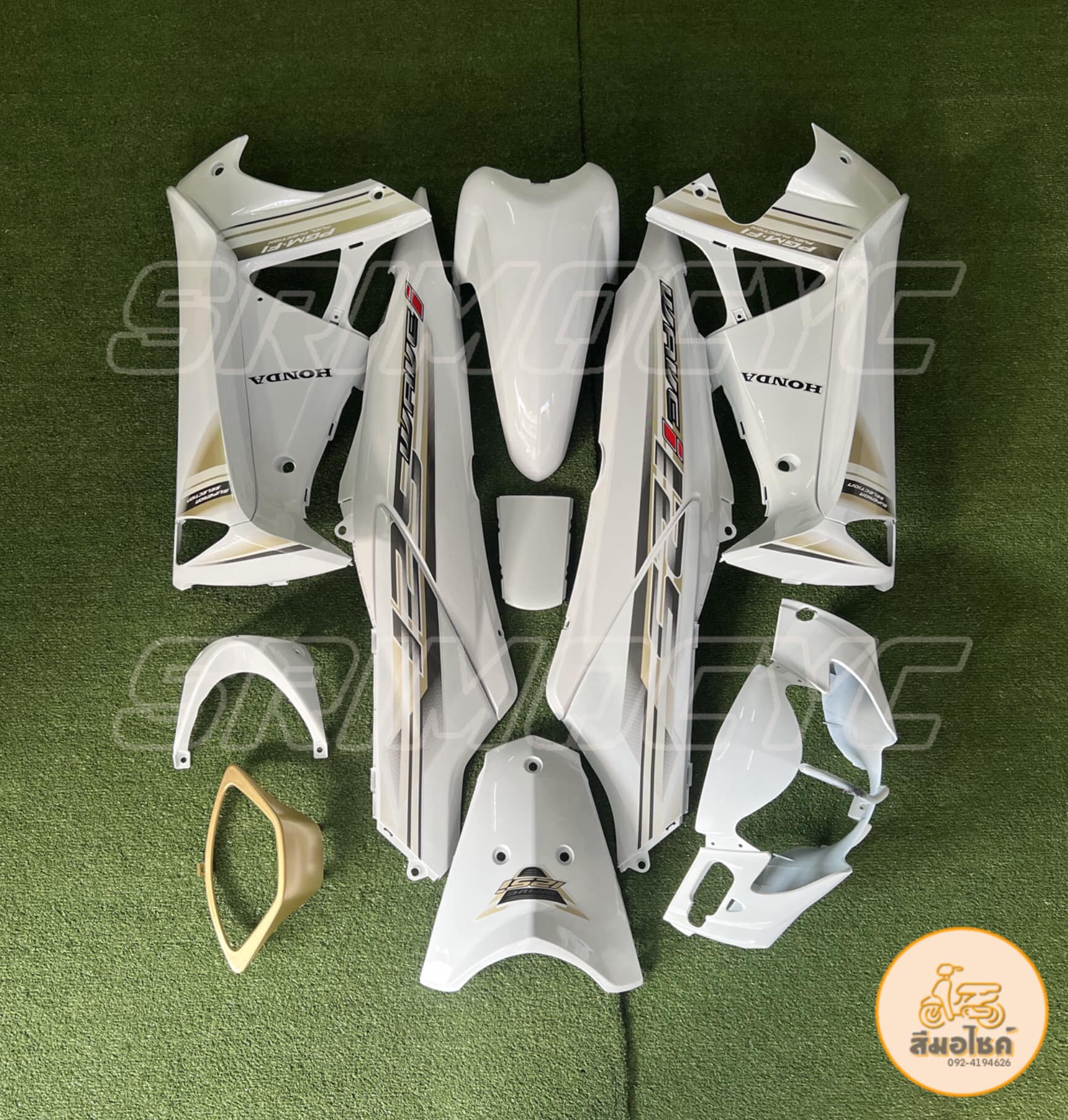 ชุดสีมอเตอร์ไซค์ - ชุดสี Wave 125 i ขาว ติดสติ๊กเกอร์ตามรุ่น งานNCA ...