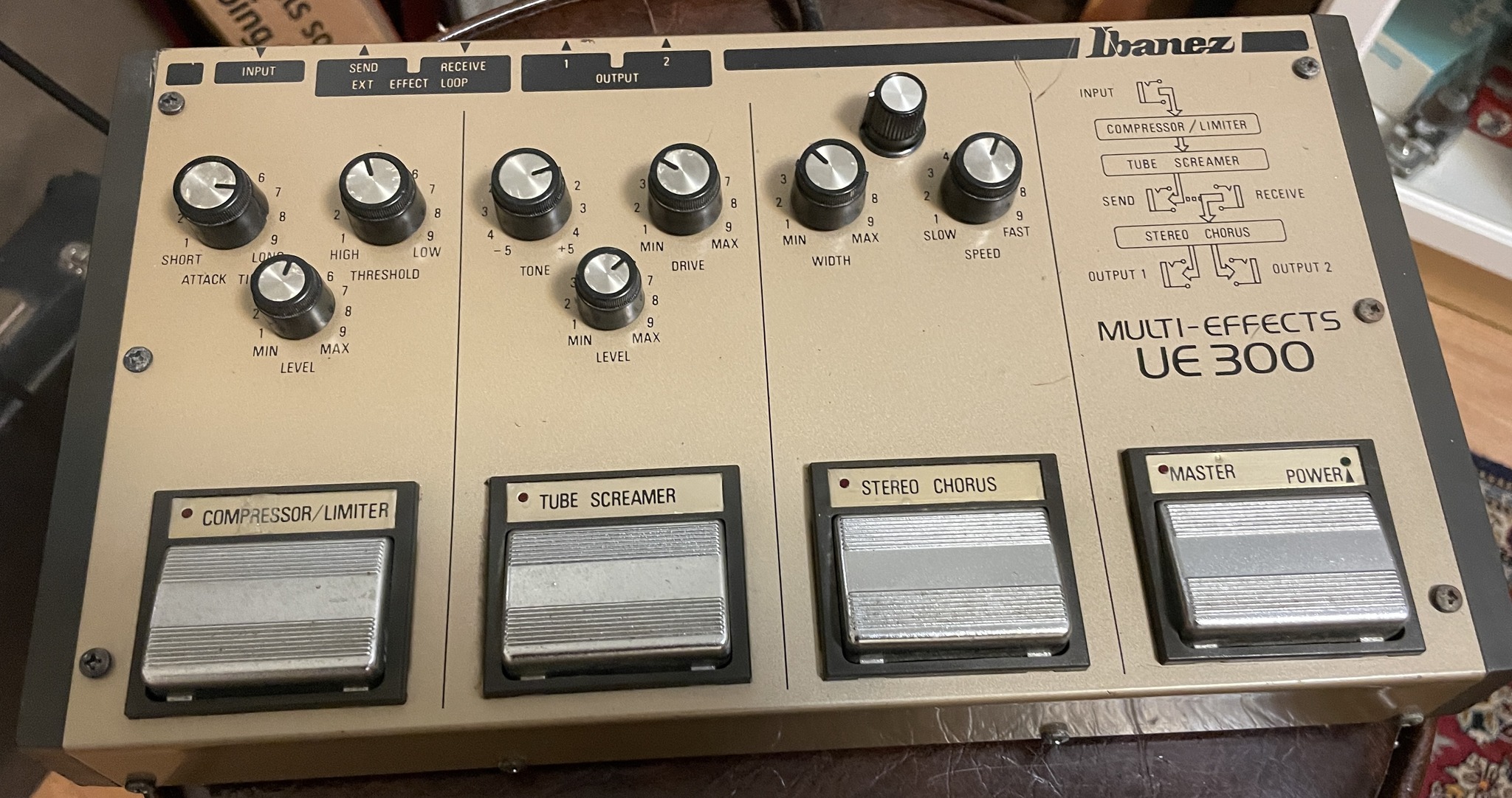 Inside of Ibanez/Maxon UE400 - analog sound multieffect for guitar.