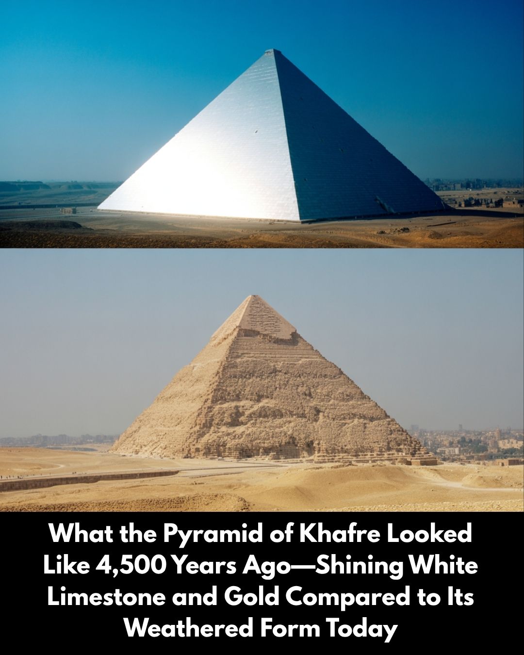 Ancient - The Pyramid of Khafre, when it was completed around 4,500 ...