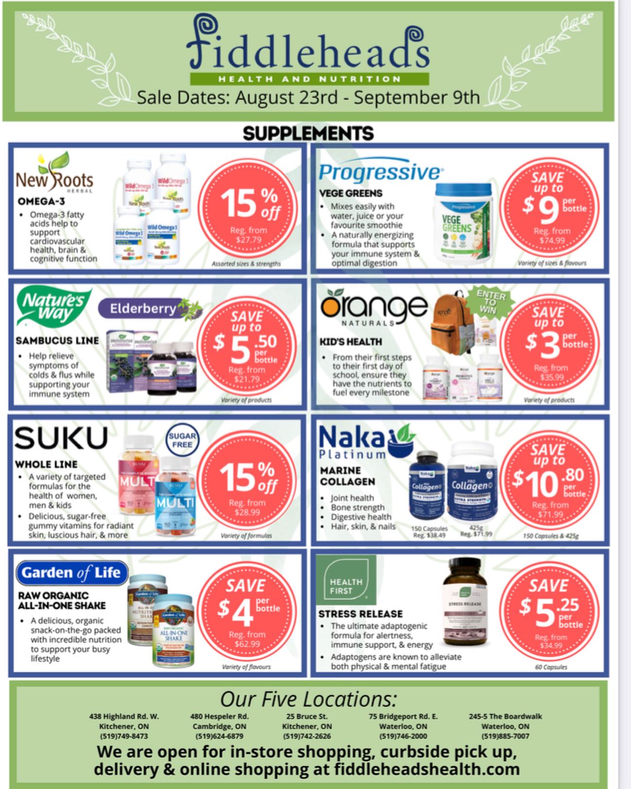Our latest flyer is now... - Fiddleheads Health & Nutrition | Facebook