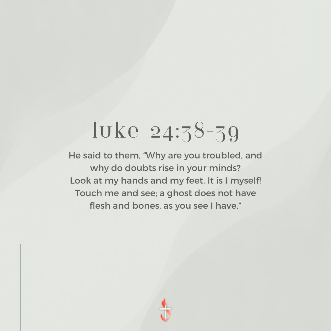 Wesley - Encounter on the Road to Emmaus Verse of the Week: Luke 24:38 ...