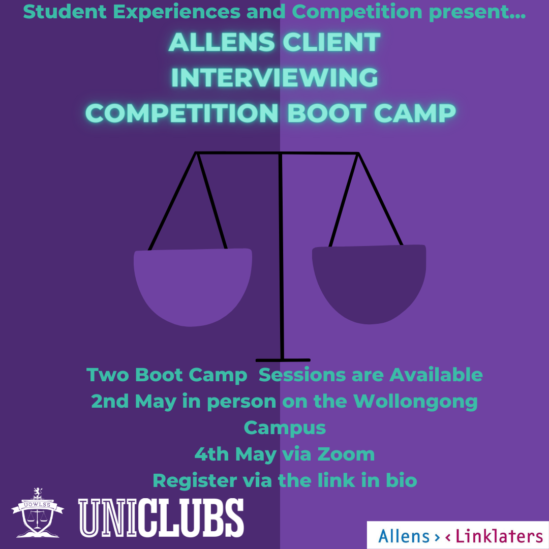 ⚖️ CLIENT INTERVIEW BOOTCAMP... - UOW Law Students' Society | Facebook