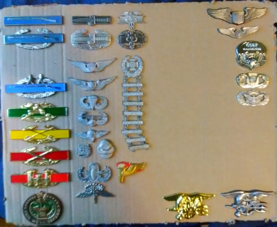 Military insignia collection display