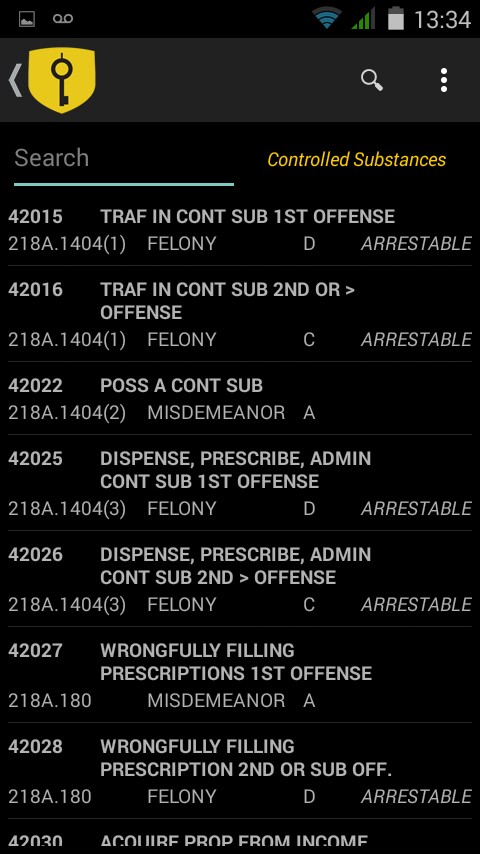 Crime Codes KY