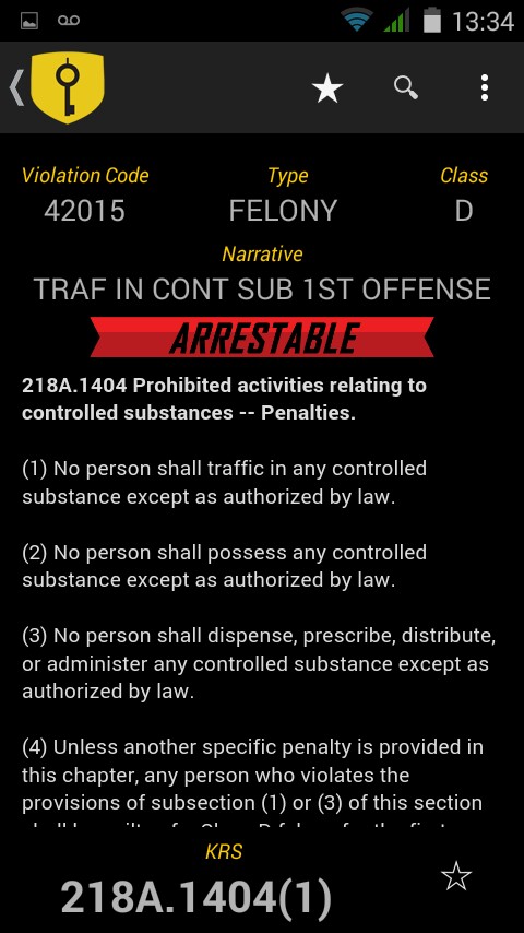 Crime Codes KY