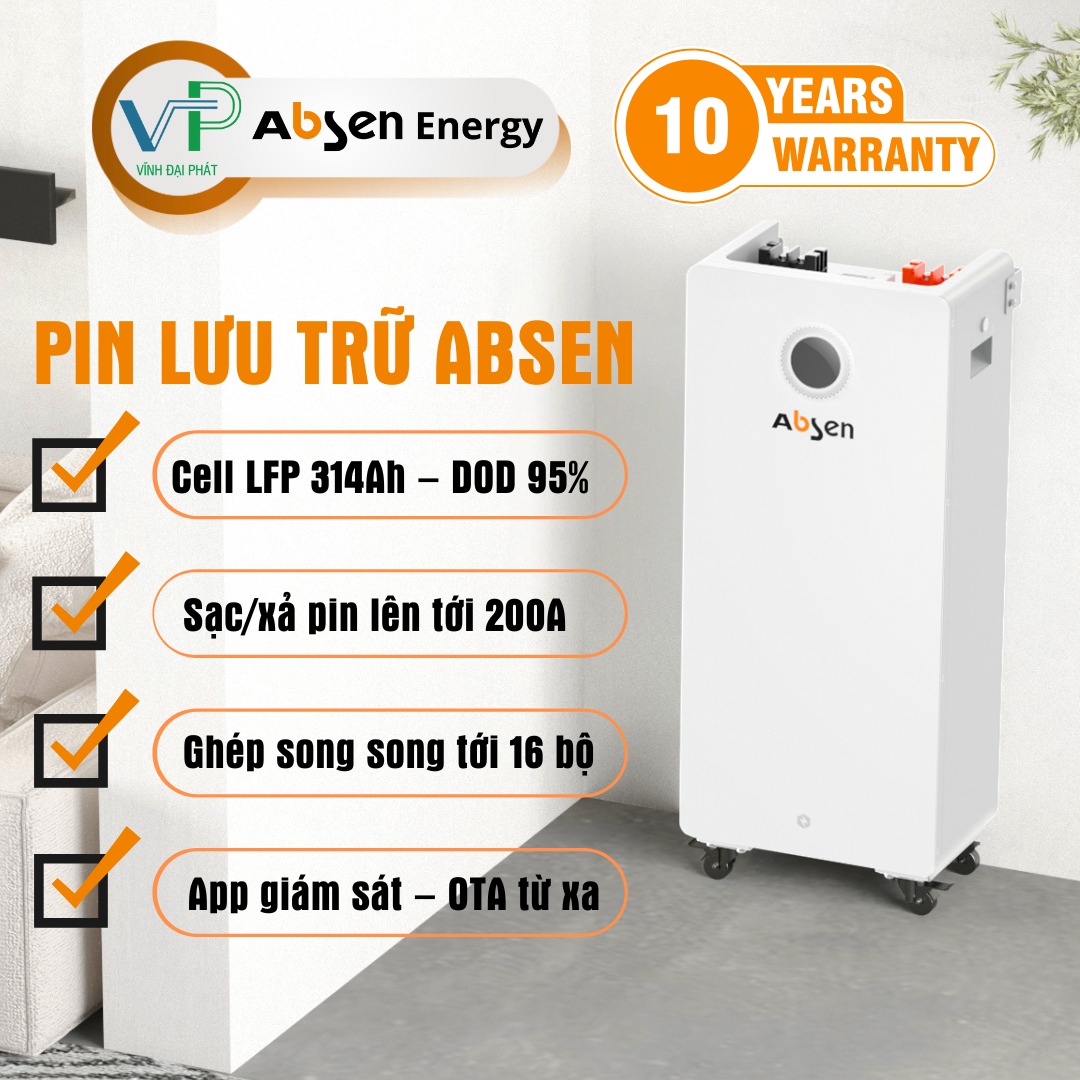 🔋 PIN LƯU TRỮ ABSEN – AN TÂM SỬ DỤNG... - VĨNH ĐẠI PHÁT SOLAR | Facebook