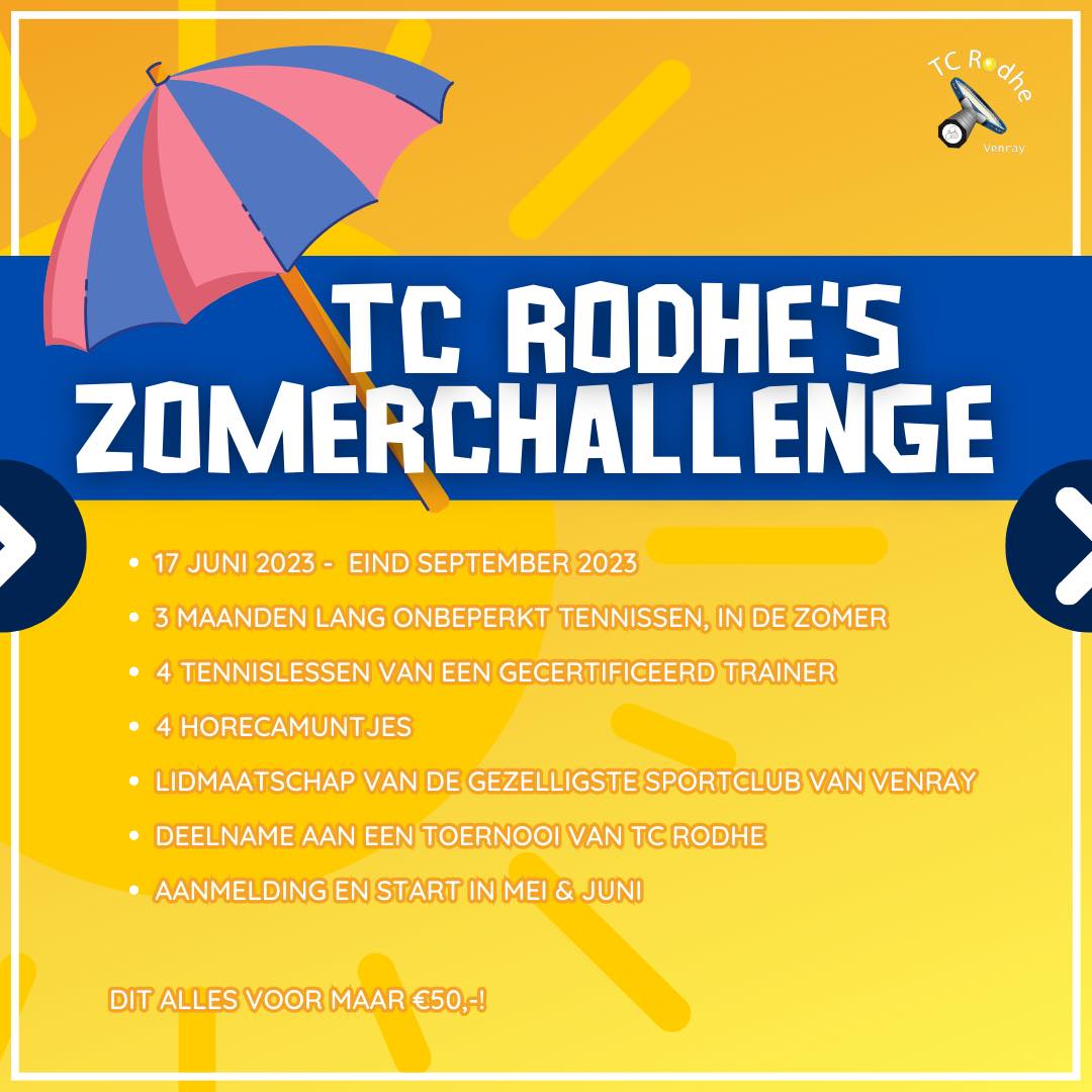 TC Rodhe - ☀️ MAAK KENNIS MET TENNIS DEZE ZOMER. En waar...