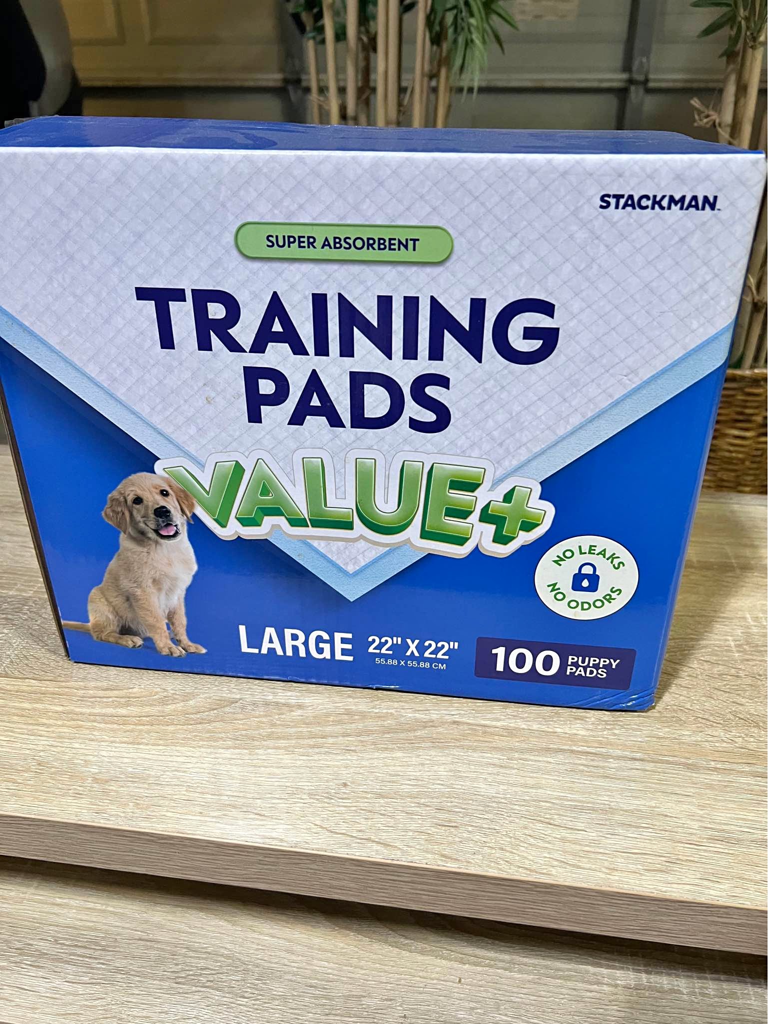 STACKMAN Training Pads Large 22x22 100 Count - Pet Training Pads ...