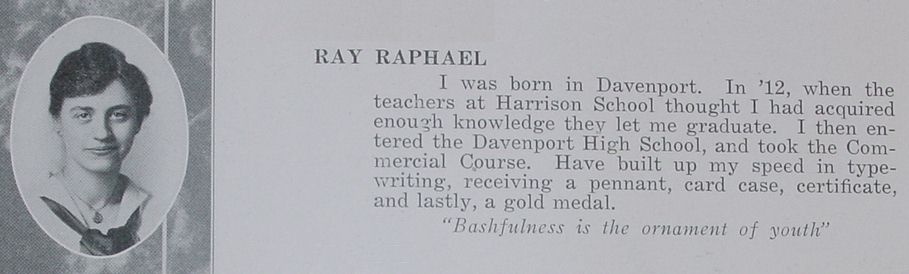 Davenport Iowa History - Ray Raphael - Davenport High School Class of ...