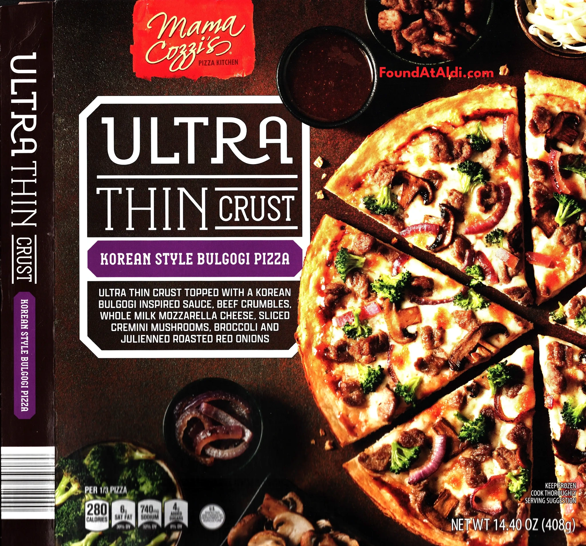 Mama Cozzi's Korean style bulgogi pizza ingredients and nutrition