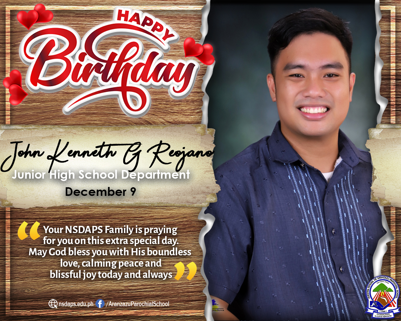 Nuestra - Happy Birthday, Sir John Kenneth G. Reojano! Your NSDAPS ...