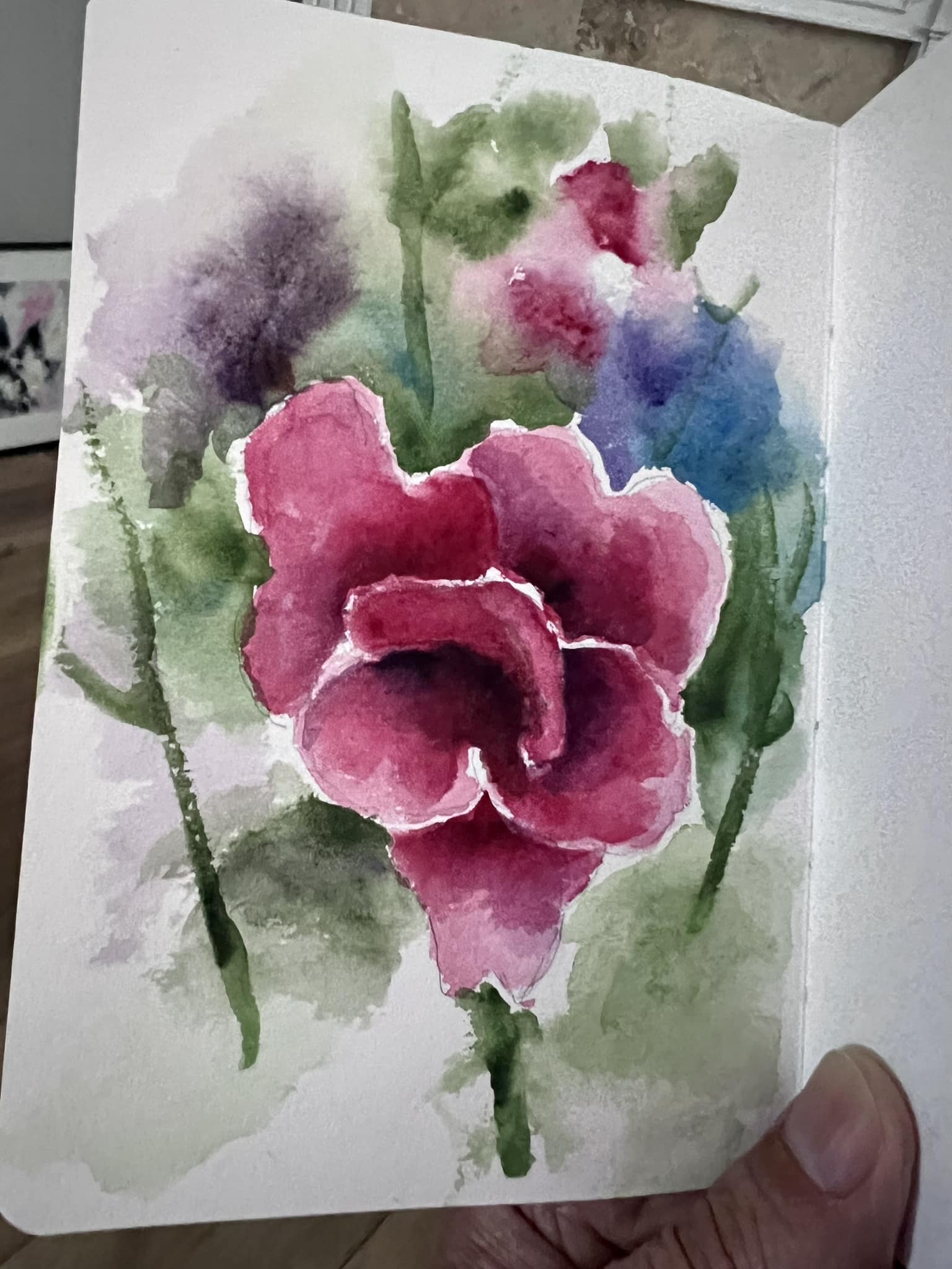 Watercolor painting of a pretty flower