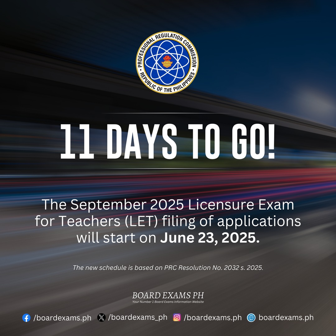 Board Exams PH - 11 DAYS TO GO! 🎉 The September 2025... | Facebook