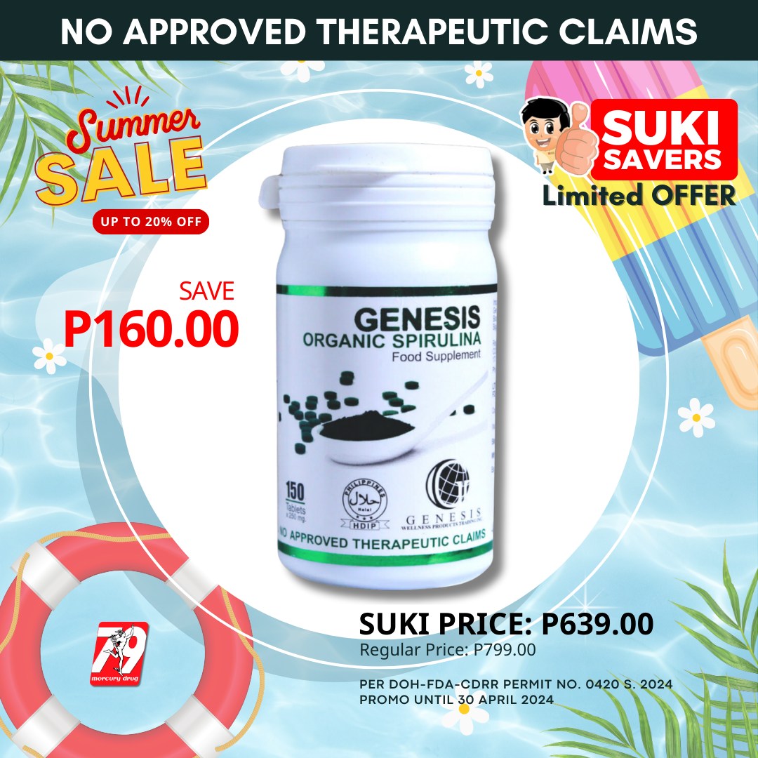 Upgrade your wellness routine for less! Save big on our discounted supplement! Shop now at your favorite Mercury Drug store! Promo until 30 April 2024 Per DOH-FDA-CDRR Permit No. 0420 s. 2024 #
