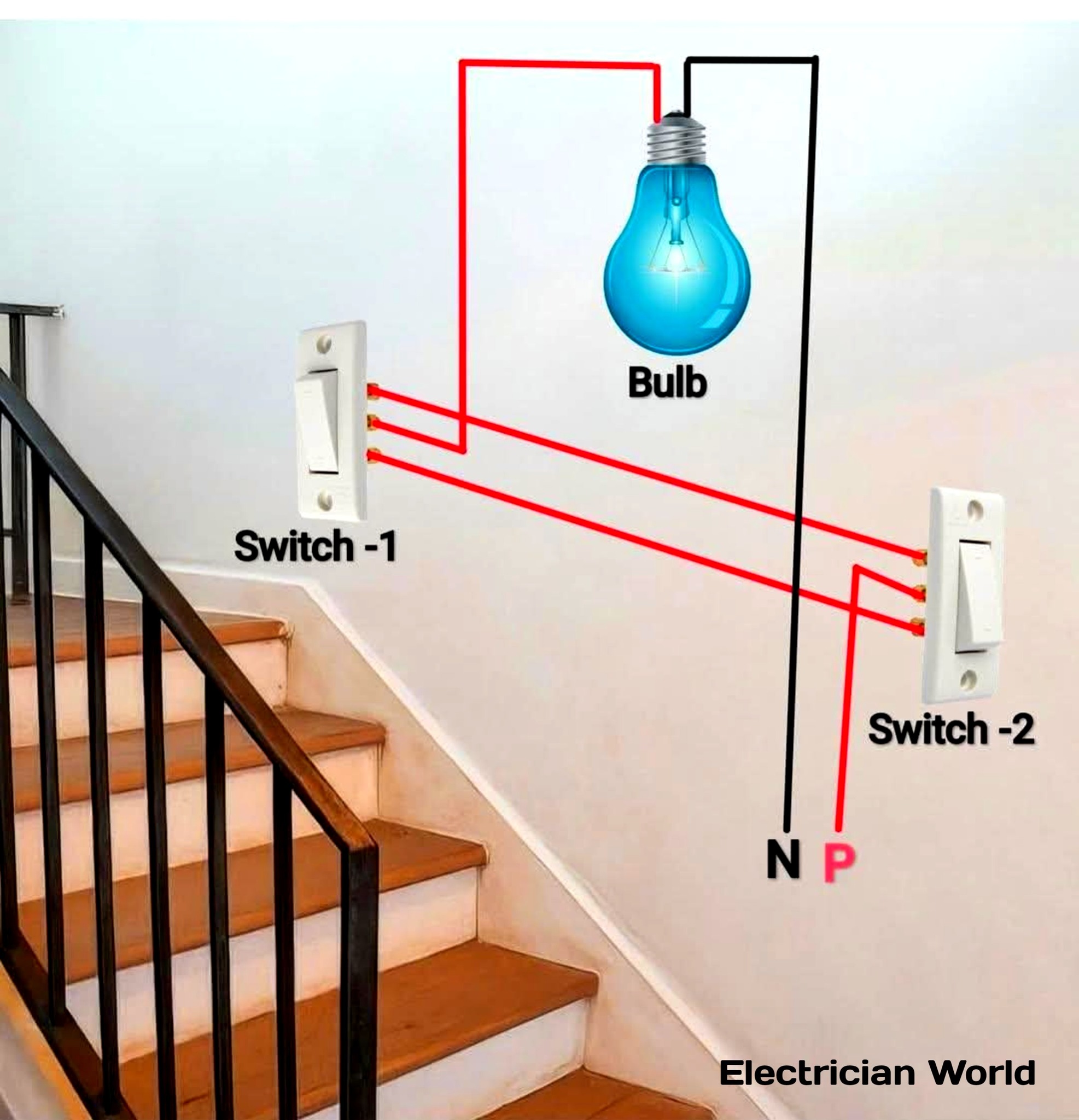 Electrician - 2 way switch connection #electrician_world #education #