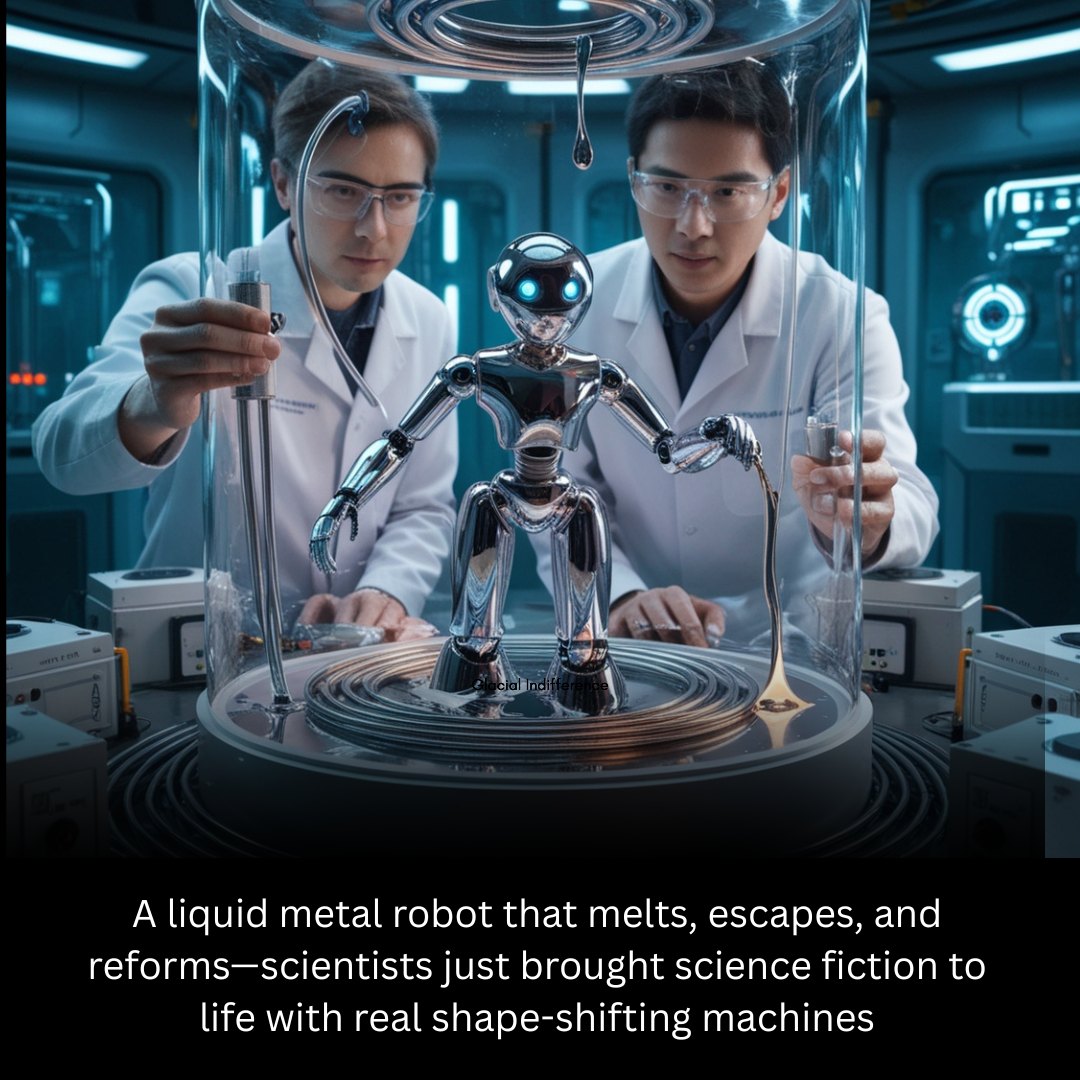 Liquid metal robots clean pollution and grow stronger
