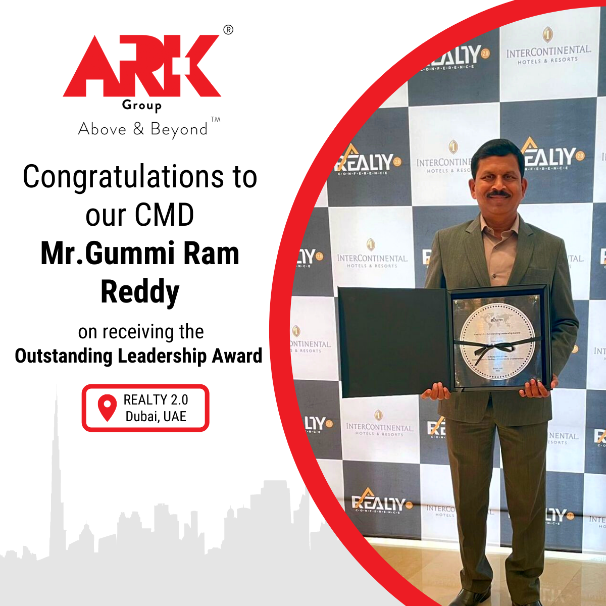 Ark Group - Congratulation to our CMD Mr. Gummi Ram Reddy...