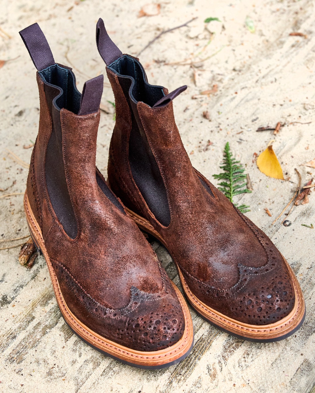 Tricker's Henry in Ridge Reverse Suede. This leather is oiled and