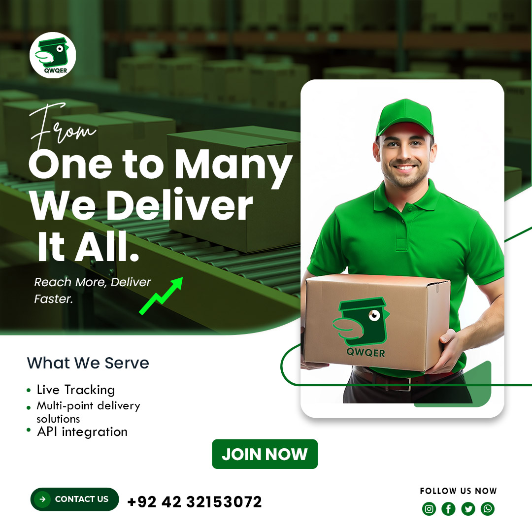 QWQER Pakistan - 🚚 From one to many, we deliver it all! 📦 ... | Facebook